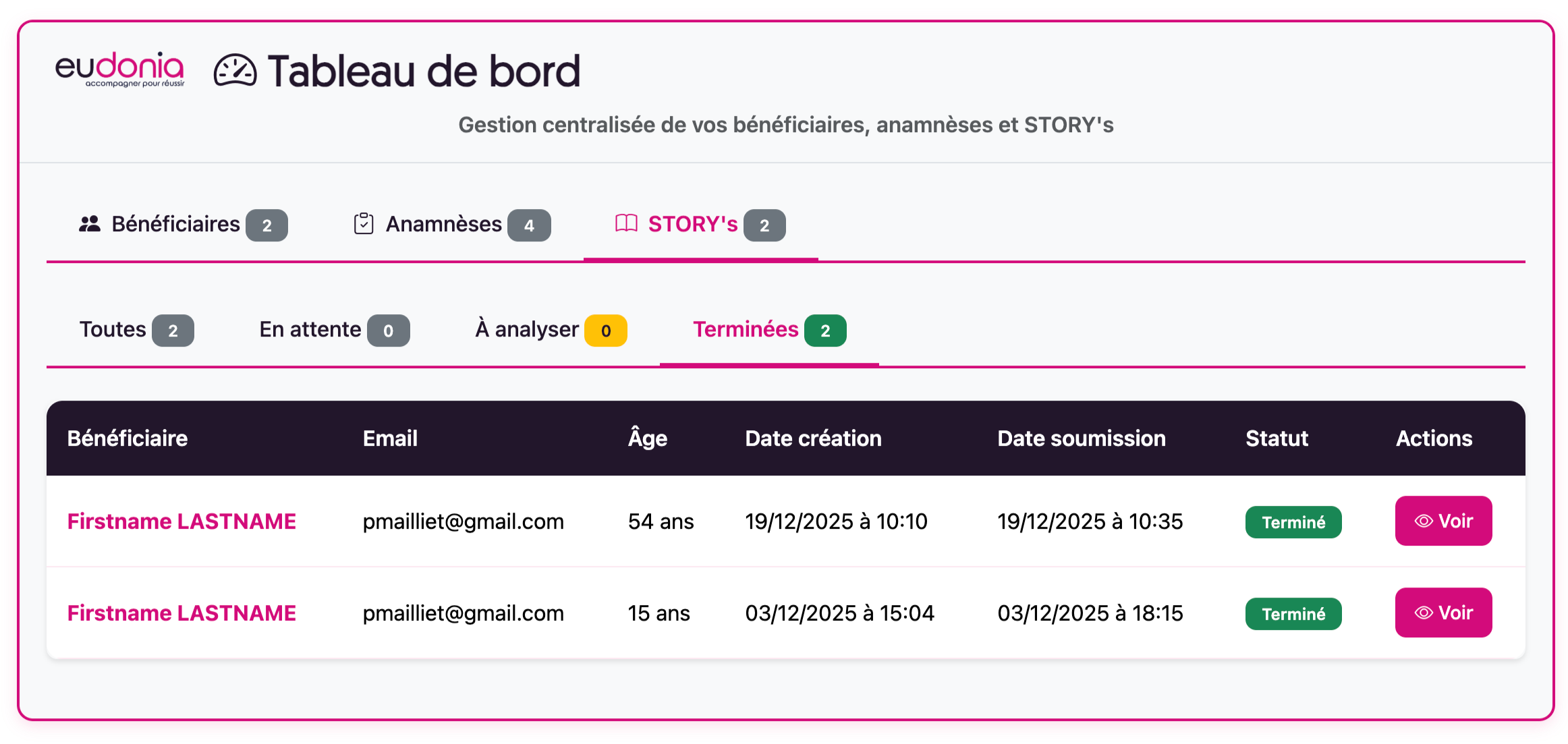 Suivi bénéficiaire pour les psy et les coachs