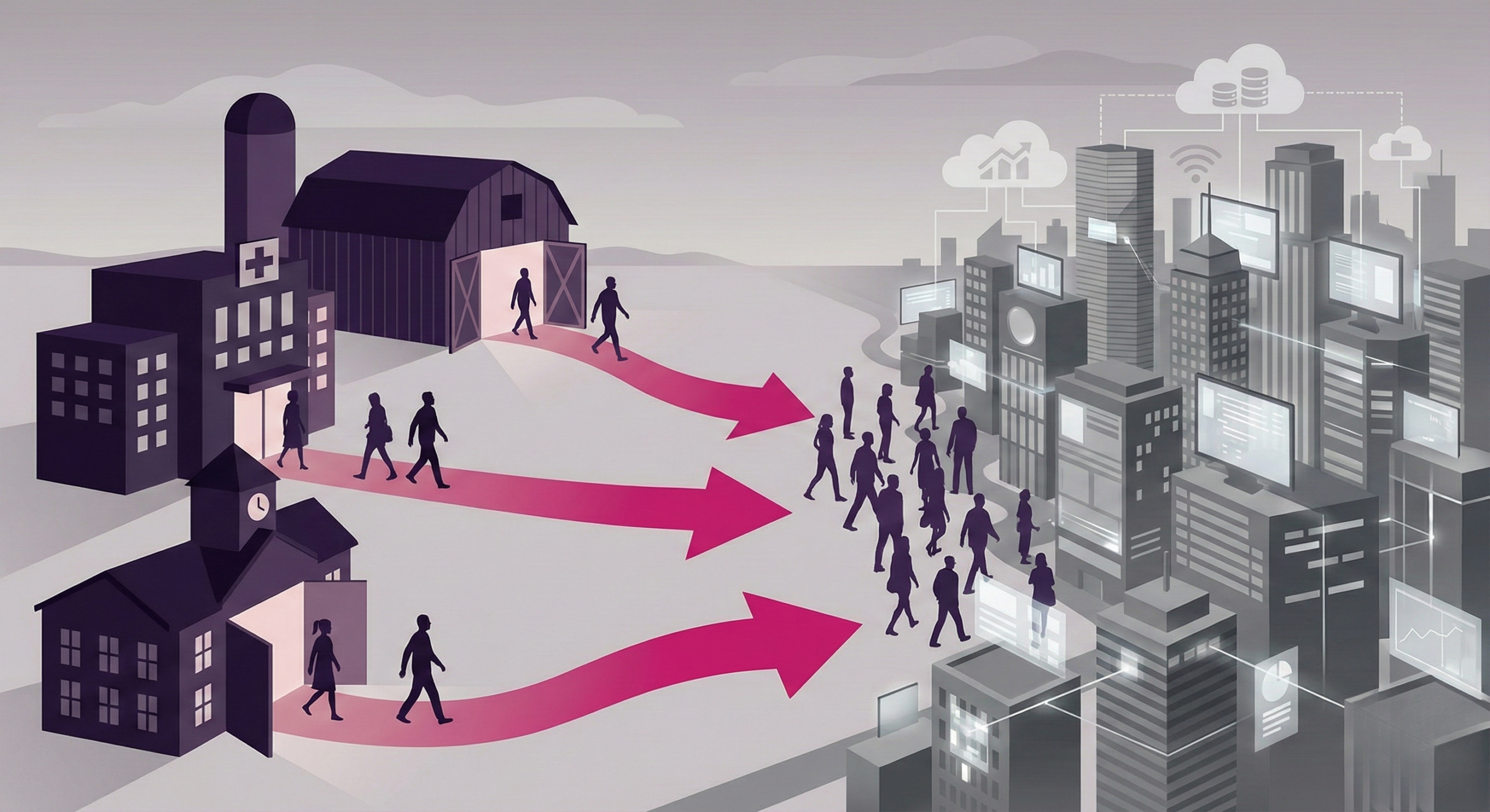Illustration de la désertification des métiers physiques en France