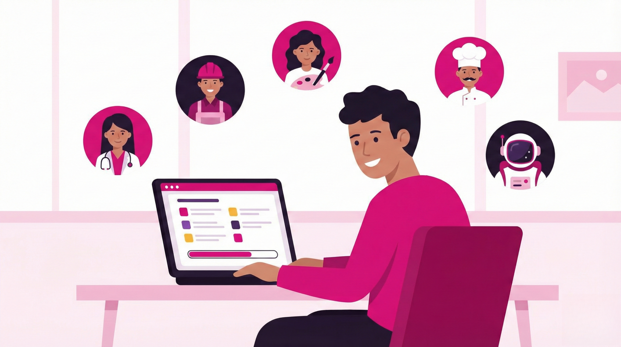 Personne passant le questionnaire STORY sur ordinateur avec résultats affichés