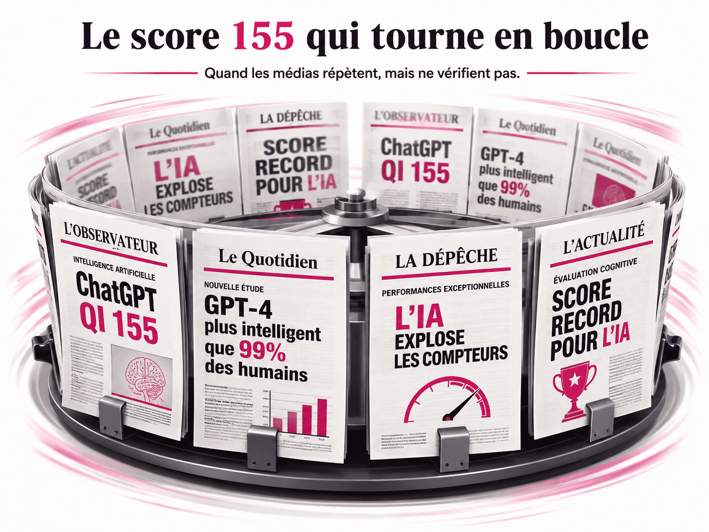 Médias relayant en boucle le score de QI 155 de ChatGPT